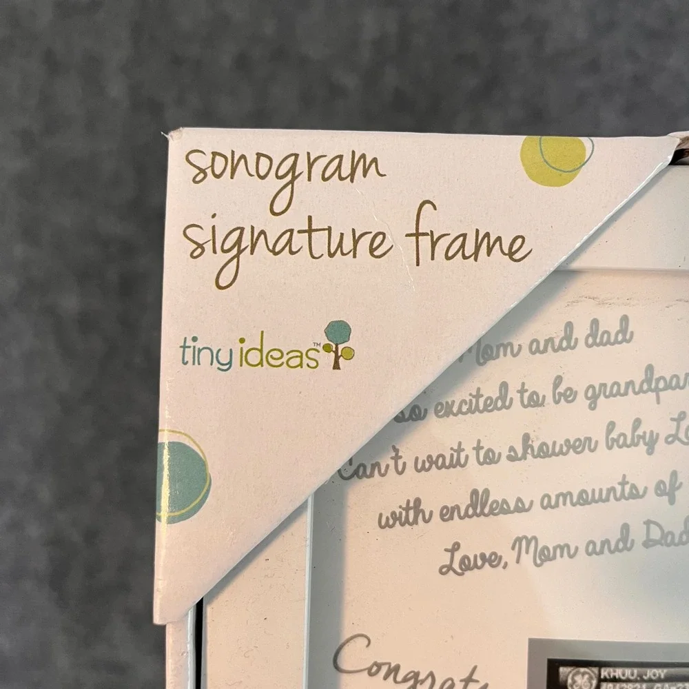 Tiny Ideas Sonogram Signature Frame White Baby Ultrasound Keepsake with Marker